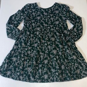 Gap Girl’s Corduroy Long Sleeve Green Floral Twirl Dress Size S (6/7)